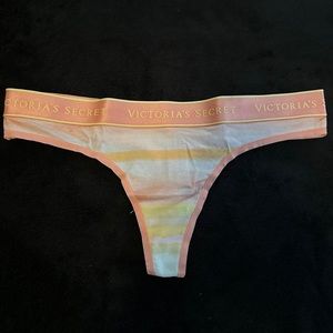 victoria’s secret m thong
cotton material; orange, yellow & white stripped